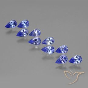 Gemas de Tanzanita Azul violeta oscuro natural de 2.15 ct, En forma de pera, VS