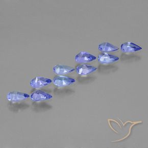 Gemas de Tanzanita Azul violeta oscuro natural de 2.15 ct, En forma de pera, VS