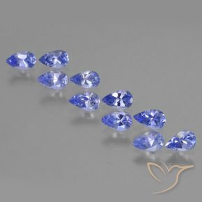 Gemas de Tanzanita Azul pastel natural de 2.26 ct, En forma de pera, VS