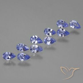 Gemas de Tanzanita Azul violeta intenso natural de 1.74 ct, En forma de pera, VS