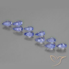 Gemas de Tanzanita Azul violeta intenso natural de 1.74 ct, En forma de pera, VS