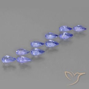 Gemas de Tanzanita Azul oscuro natural de 2.00 ct, En forma de pera, VS