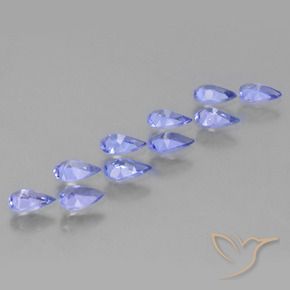 Gemas de Tanzanita Azul violeta intenso natural de 2.01 ct, En forma de pera, VS