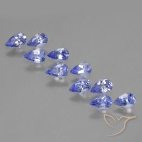 Gemas de Tanzanita Azul medio natural de 2.15 ct, En forma de pera, VS
