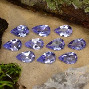 Gemas de Tanzanita Violeta natural de 1.91 ct, En forma de pera, VS
