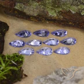 Gemas de Tanzanita Violeta natural de 1.91 ct, En forma de pera, VS