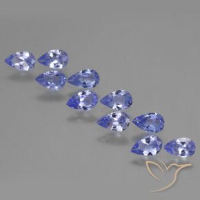 Gemas de Tanzanita Azul violeta intenso natural de 1.93 ct, En forma de pera, VS