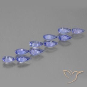 Gemas de Tanzanita Azul violeta intenso natural de 1.93 ct, En forma de pera, VS