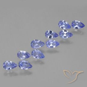 Gemas de Tanzanita Azul violeta natural de 2.00 ct, En forma de pera, VS
