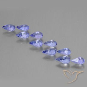 Gemas de Tanzanita Azul medio natural de 2.03 ct, En forma de pera, VS