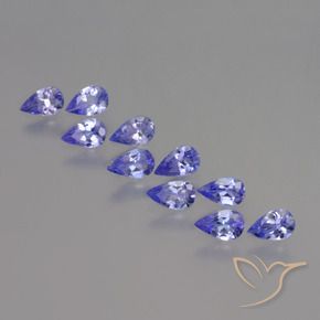 Gemas de Tanzanita Azul violeta intenso natural de 2.24 ct, En forma de pera, VS