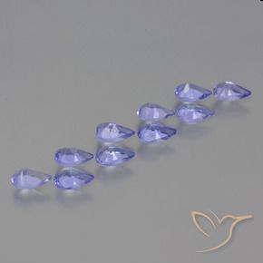 Gemas de Tanzanita Azul violeta intenso natural de 2.24 ct, En forma de pera, VS