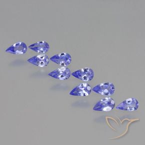 Gemas de Tanzanita Azul violeta intenso natural de 1.81 ct, En forma de pera, VS