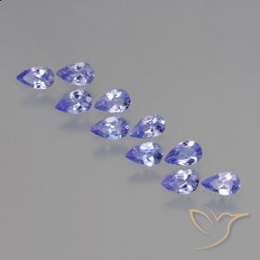 Gemas de Tanzanita Azul violeta intenso natural de 1.89 ct, En forma de pera, VS