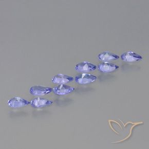 Gemas de Tanzanita Azul violeta intenso natural de 1.89 ct, En forma de pera, VS