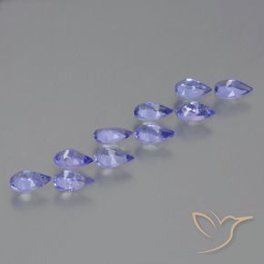 Gemas de Tanzanita Azul violeta intenso natural de 2.12 ct, En forma de pera, VS