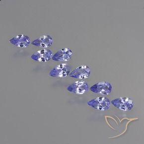Gemas de Tanzanita Violeta natural de 2.08 ct, En forma de pera, VS