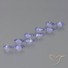 Gemas de Tanzanita Violeta natural de 2.08 ct, En forma de pera, VS
