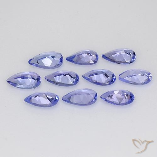 Gemas de Tanzanita Azul violeta intenso natural de 1.81 ct, En forma de pera, VS