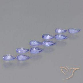 Gemas de Tanzanita Violeta claro natural de 1.82 ct, En forma de pera, VS