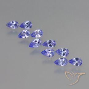 Gemas de Tanzanita Violeta claro natural de 1.92 ct, En forma de pera, VS