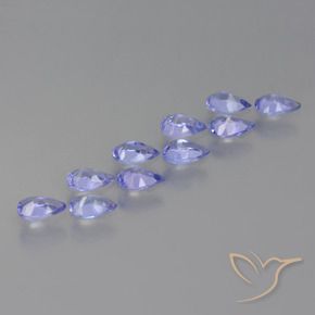 Gemas de Tanzanita Violeta claro natural de 1.92 ct, En forma de pera, VS