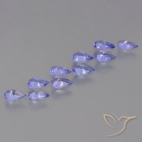 Gemas de Tanzanita Violeta claro natural de 1.98 ct, En forma de pera, VS