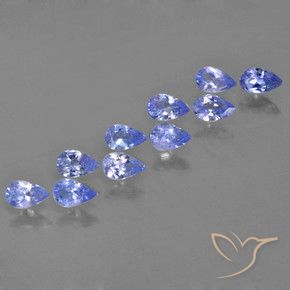 Gemas de Tanzanita Azul violeta intenso natural de 1.87 ct, En forma de pera, VS