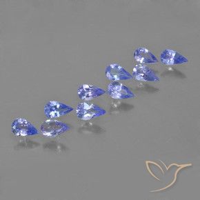 Gemas de Tanzanita Azul violeta intenso natural de 1.88 ct, En forma de pera, VS