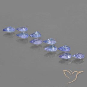 Gemas de Tanzanita Azul violeta intenso natural de 1.88 ct, En forma de pera, VS