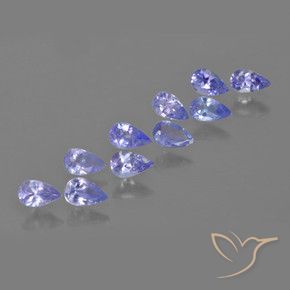 Gemas de Tanzanita Azul violeta intenso natural de 2.12 ct, En forma de pera, VS