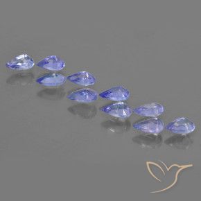 Gemas de Tanzanita Azul violeta intenso natural de 2.12 ct, En forma de pera, VS