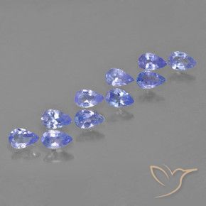 Gemas de Tanzanita Azul violeta intenso natural de 1.76 ct, En forma de pera, VS