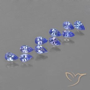 Gemas de Tanzanita Azul púrpura intenso natural de 2.16 ct, En forma de pera, VS