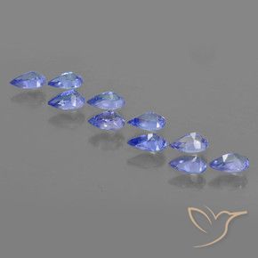 Gemas de Tanzanita Azul púrpura intenso natural de 2.16 ct, En forma de pera, VS