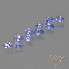 Gemas de Tanzanita Azul violeta intenso natural de 2.08 ct, En forma de pera, VS