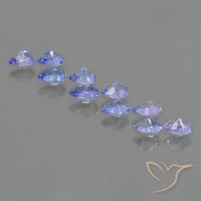 Gemas de Tanzanita Azul violeta intenso natural de 2.08 ct, En forma de pera, VS
