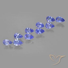 Gemas de Tanzanita Azul violeta intenso natural de 1.90 ct, En forma de pera, VS
