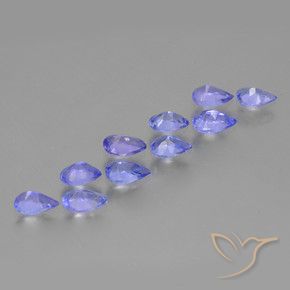 Gemas de Tanzanita Violeta natural de 2.22 ct, En forma de pera, VS