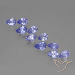 Gemas de Tanzanita Violeta natural de 2.17 ct, En forma de pera, VS
