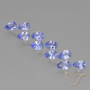 Gemas de Tanzanita Azul violeta natural de 2.06 ct, En forma de pera, VS