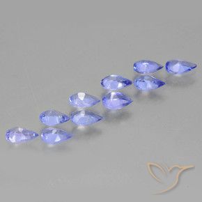 Gemas de Tanzanita Violeta natural de 2.15 ct, En forma de pera, VS