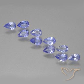 Gemas de Tanzanita Azul violeta intenso natural de 1.51 ct, En forma de pera, VS