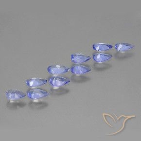 Gemas de Tanzanita Azul violeta intenso natural de 1.51 ct, En forma de pera, VS