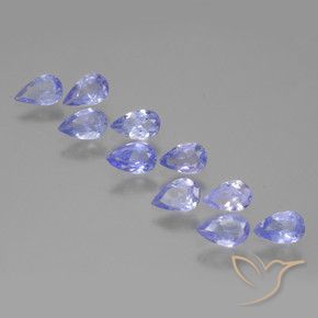 Gemas de Tanzanita Azul violeta natural de 2.19 ct, En forma de pera, VS