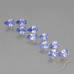 Gemas de Tanzanita Azul violeta natural de 1.90 ct, En forma de pera, VS