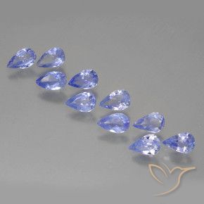 Gemas de Tanzanita Azul violeta natural de 1.82 ct, En forma de pera, VS