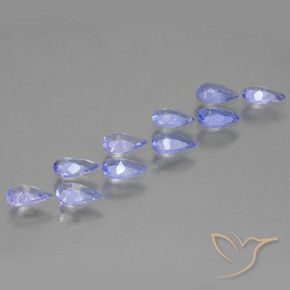 Gemas de Tanzanita Azul violeta natural de 1.82 ct, En forma de pera, VS