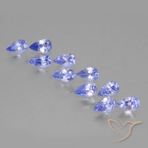 Gemas de Tanzanita Azul medio natural de 2.20 ct, En forma de pera, VS