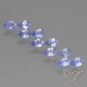 Gemas de Tanzanita Azul violeta natural de 2.18 ct, En forma de pera, VS